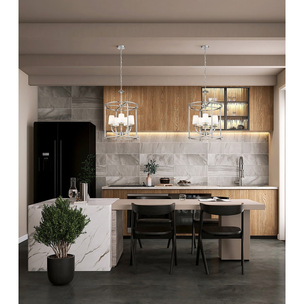 Chandelier Cage Katerina - Nickel brossé 20" by Z - Lite | Luminaires & cie