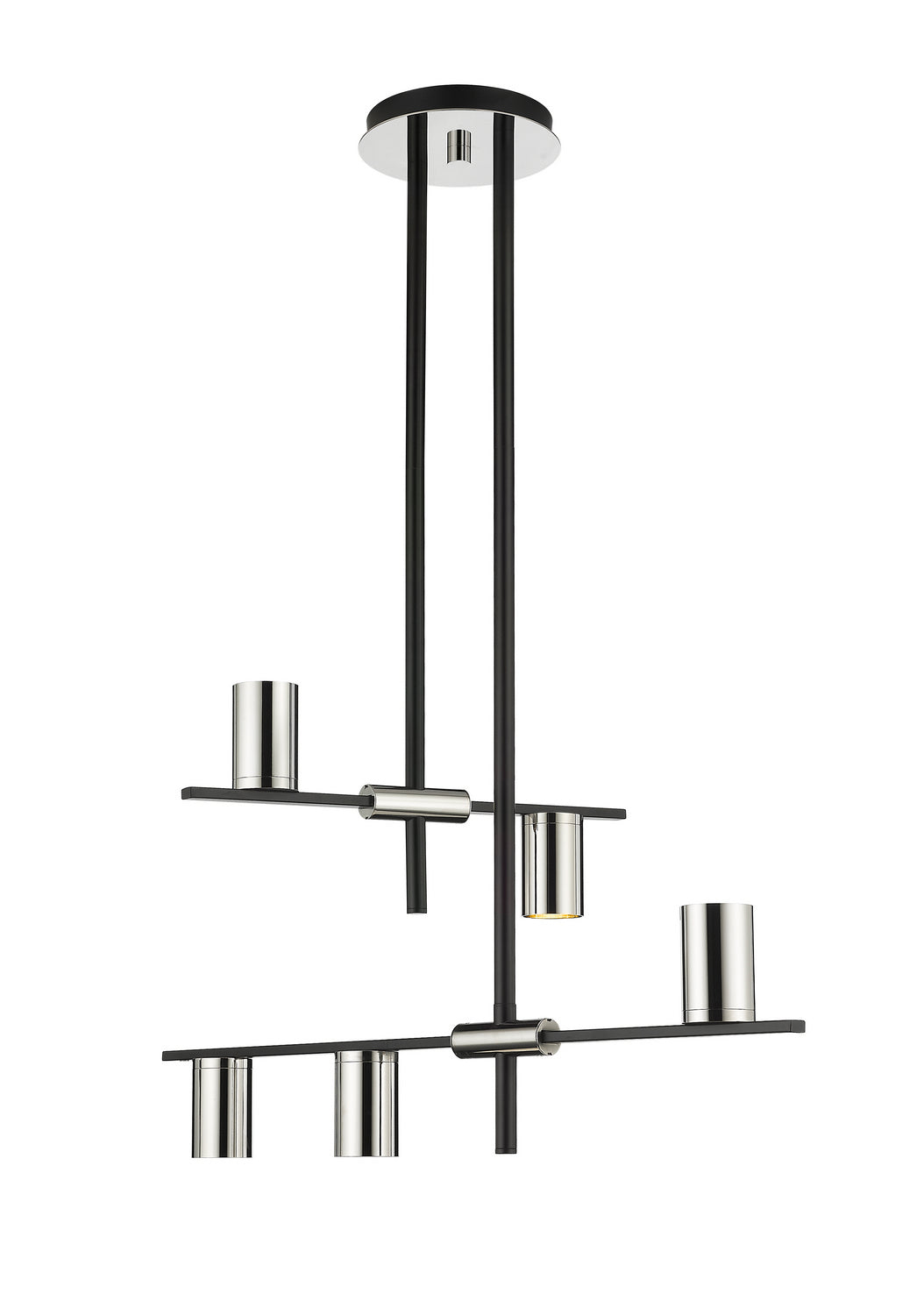 Lustre Calumet Noir mat + Nickel poli, 18" – Z-Lite
