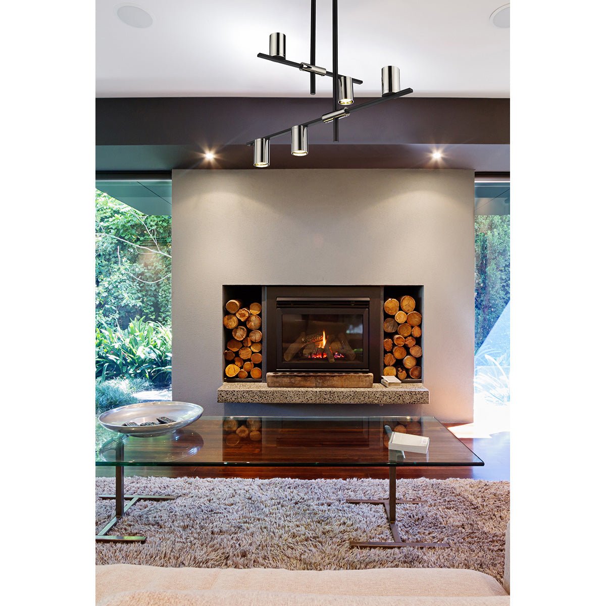 Chandelier Calumet - Noir mat + Nickel poli 18" 16 1/2" by Z - Lite | Luminaires & cie