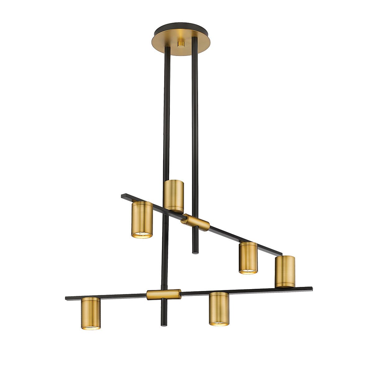 Chandelier Calumet - Noir mat + Laiton vieilli 30" 16 1/2" by Z - Lite | Luminaires & cie