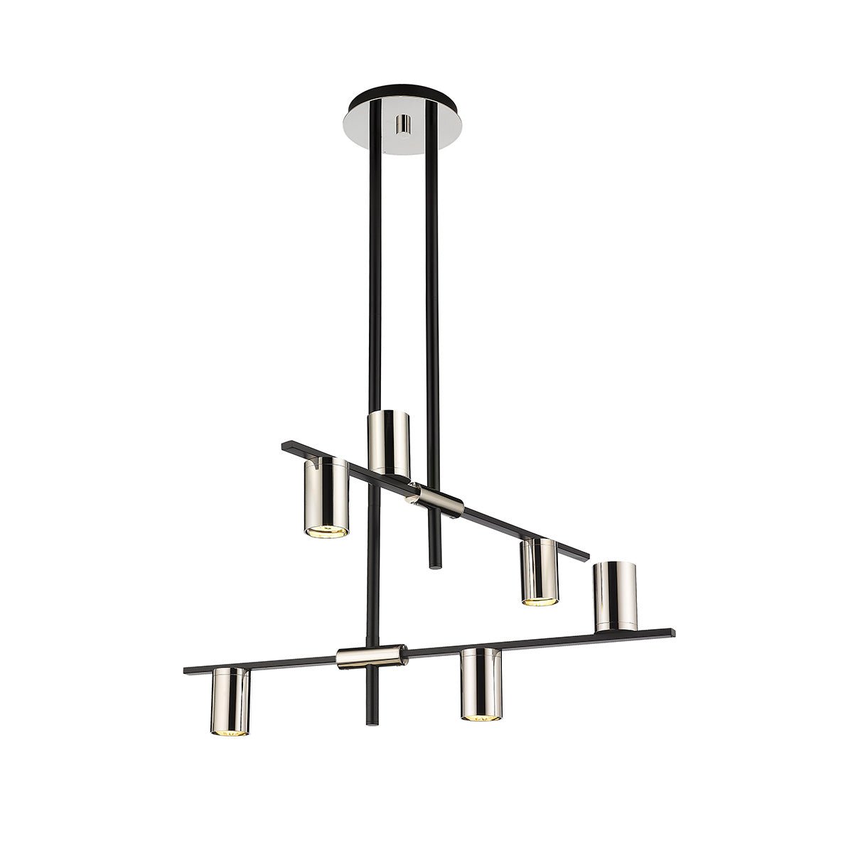 Chandelier Calumet - Noir mat + Nickel poli 30" 16 1/2" by Z - Lite | Luminaires & cie