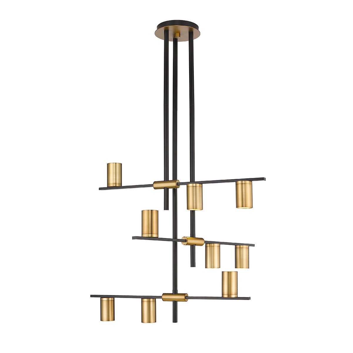 Chandelier Calumet - Noir mat + Laiton vieilli 36" 25" by Z - Lite | Luminaires & cie
