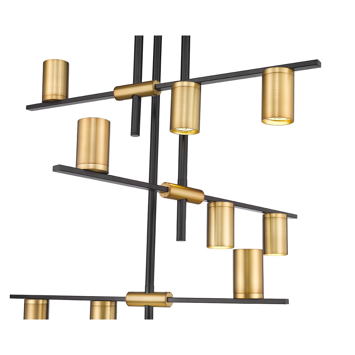 Chandelier Calumet - Noir mat + Laiton vieilli 36" 25" by Z - Lite | Luminaires & cie