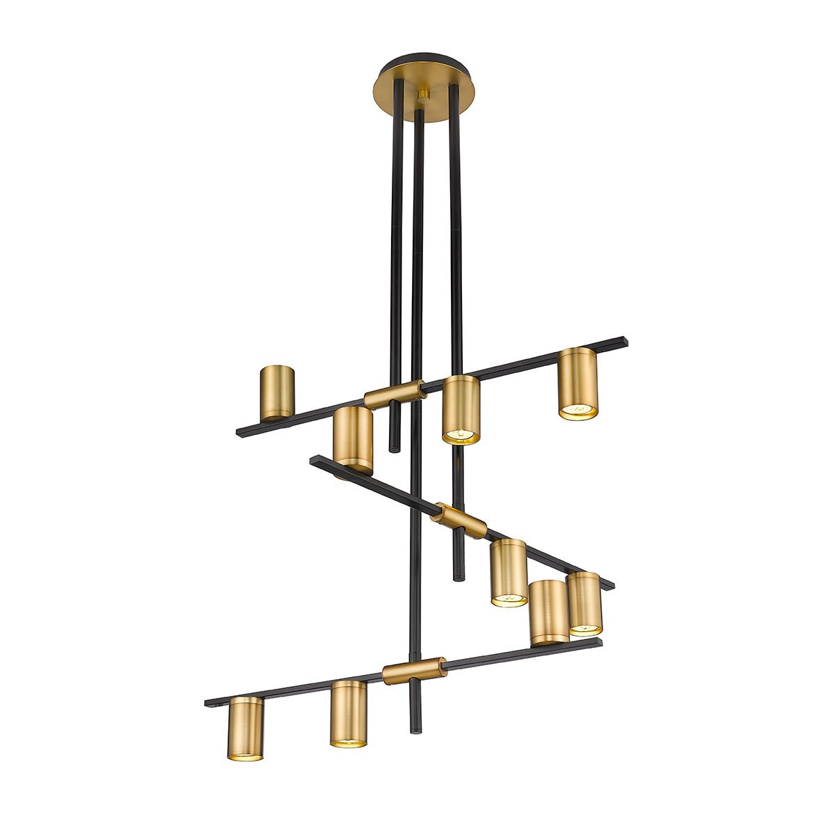 Chandelier Calumet - Noir mat + Laiton vieilli 36" 25" by Z - Lite | Luminaires & cie