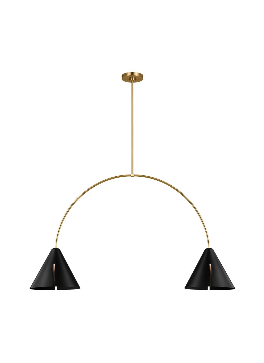 Chandelier Cambre - Noir de minuit et laiton brunis by Visual Comfort Studio | Luminaires & cie