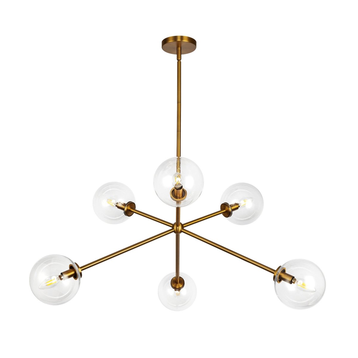Chandelier Cassia - Verre d'or / transparent âgé by Alora Lighting | Luminaires & cie