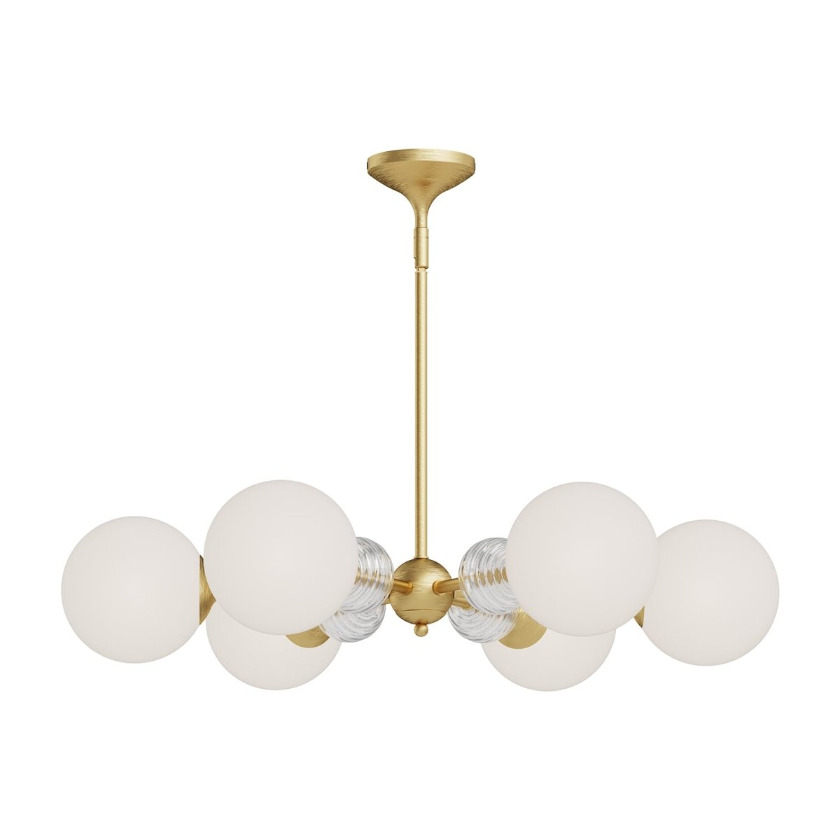 Chandelier Celia - Gold - or / Verre d'Opale 4 1/2" by Alora Lighting | Luminaires & cie