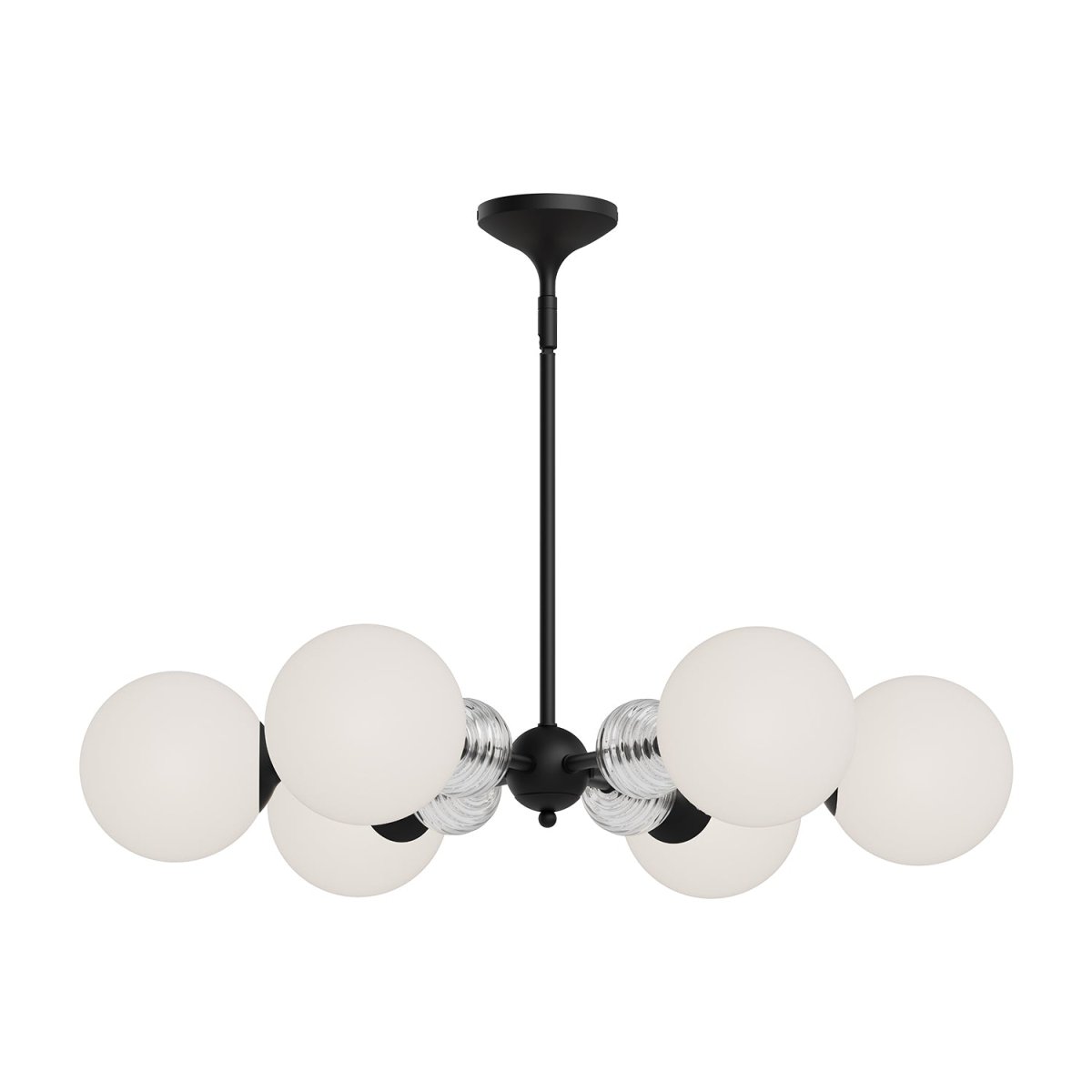 Chandelier Celia - Verre noir / opale mat 4 1/2" by Alora Lighting | Luminaires & cie