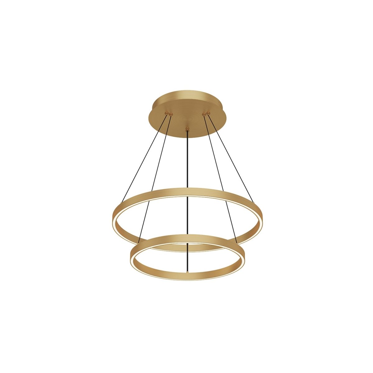 Chandelier Cerchio - Or brossé 23 5/8" 2 - étages / Éclairage vers le bas by Kuzco Lighting | Luminaires & cie