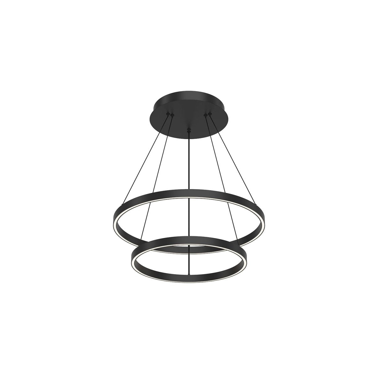 Chandelier Cerchio - Noir 23 5/8" 2 - étages / Éclairage vers le bas by Kuzco Lighting | Luminaires & cie