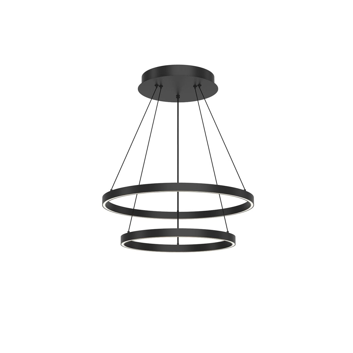 Chandelier Cerchio - Noir 23 5/8" 2 - étages / Éclairage vers le bas by Kuzco Lighting | Luminaires & cie