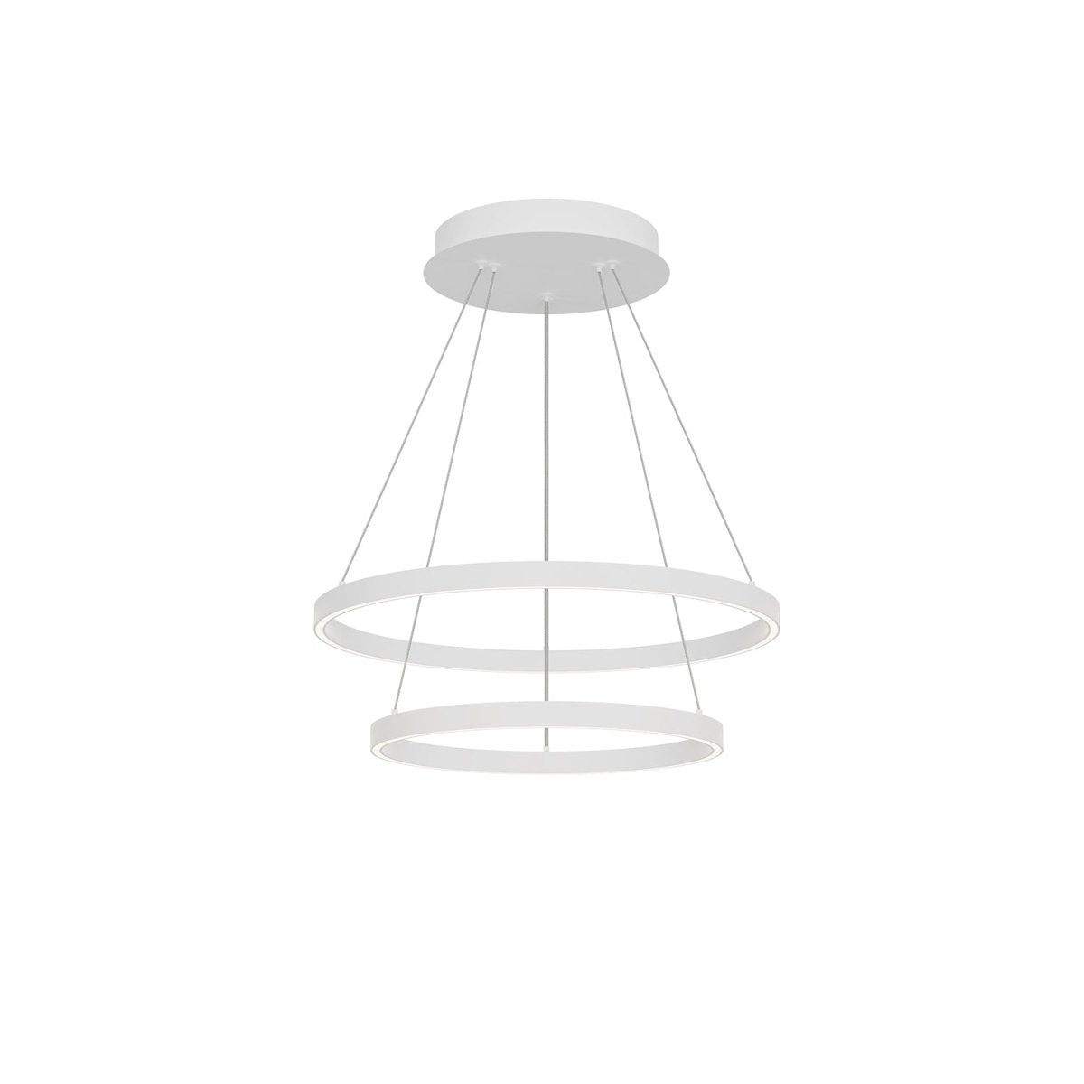 Chandelier Cerchio - Blanc 23 5/8" 2 - étages / Éclairage vers le bas by Kuzco Lighting | Luminaires & cie