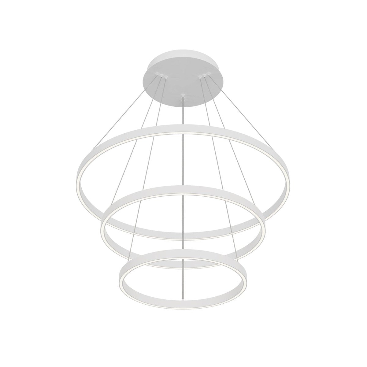 Chandelier Cerchio - Blanc 31 1/2" 3 - étages / Éclairage vers le bas by Kuzco Lighting | Luminaires & cie
