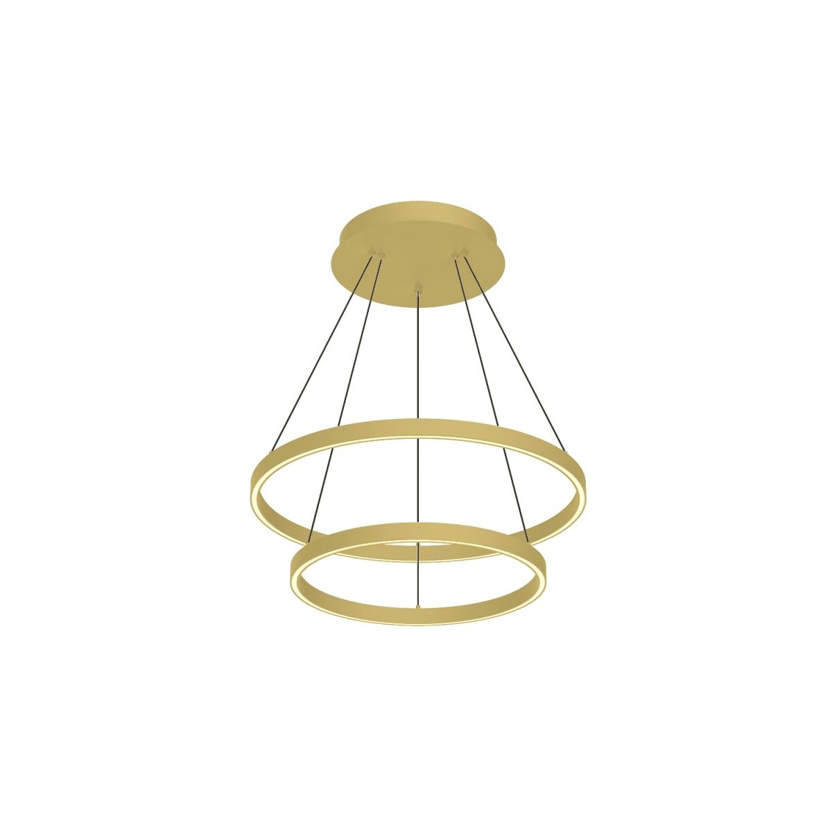 Chandelier Cerchio - Or brossé 23 5/8" 2 - étages / Éclairage haut + bas by Kuzco Lighting | Luminaires & cie