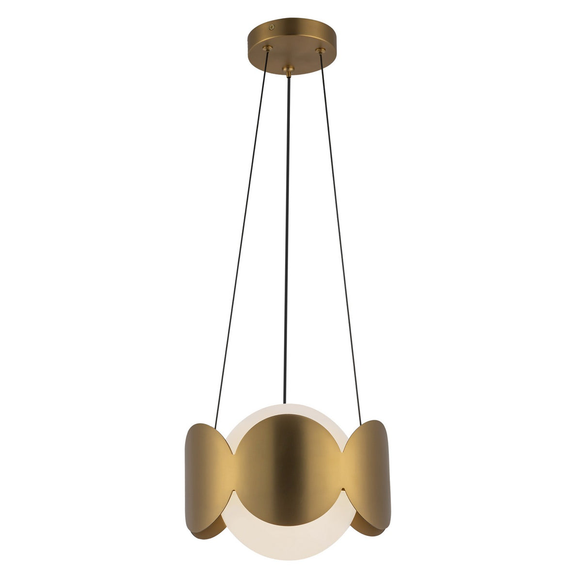 Suspension Ciel Or brossé/Verre opale – vue 3