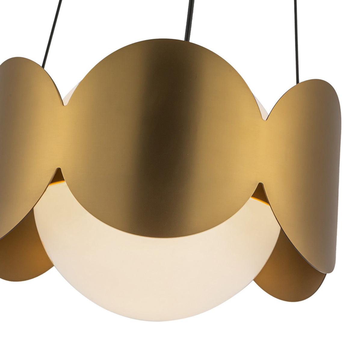 Suspension Ciel Or brossé/Verre opale – vue 4