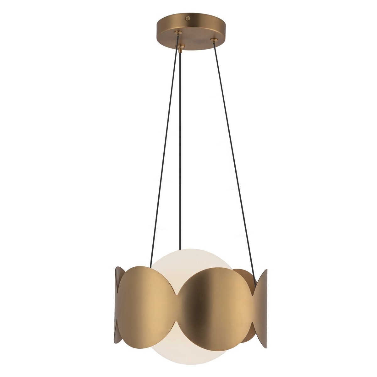 Chandelier Ciel - Gold - or / Verre d'Opale by Kuzco Lighting | Luminaires & cie