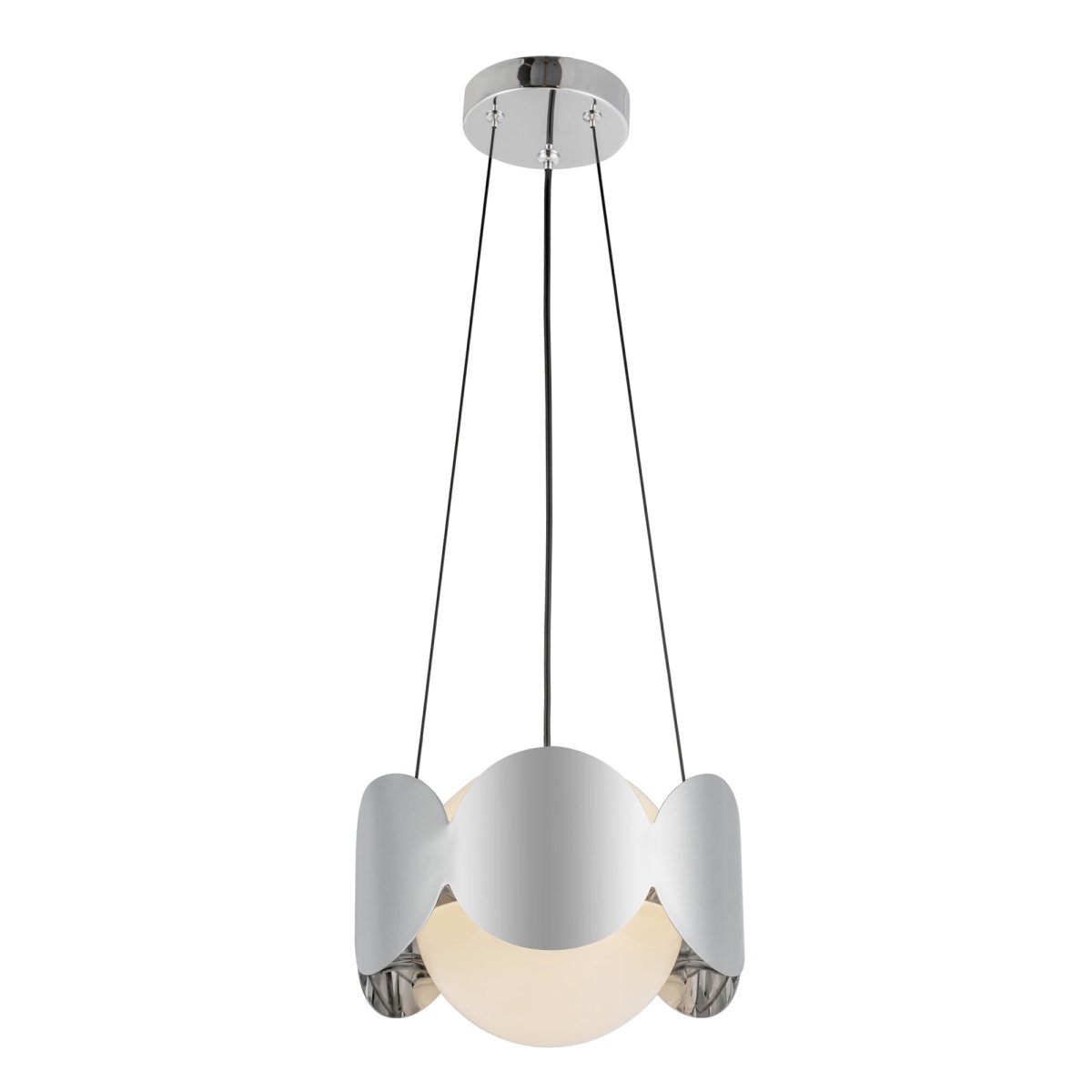 Chandelier Ciel - Chrome / Opale Verre by Kuzco Lighting | Luminaires & cie