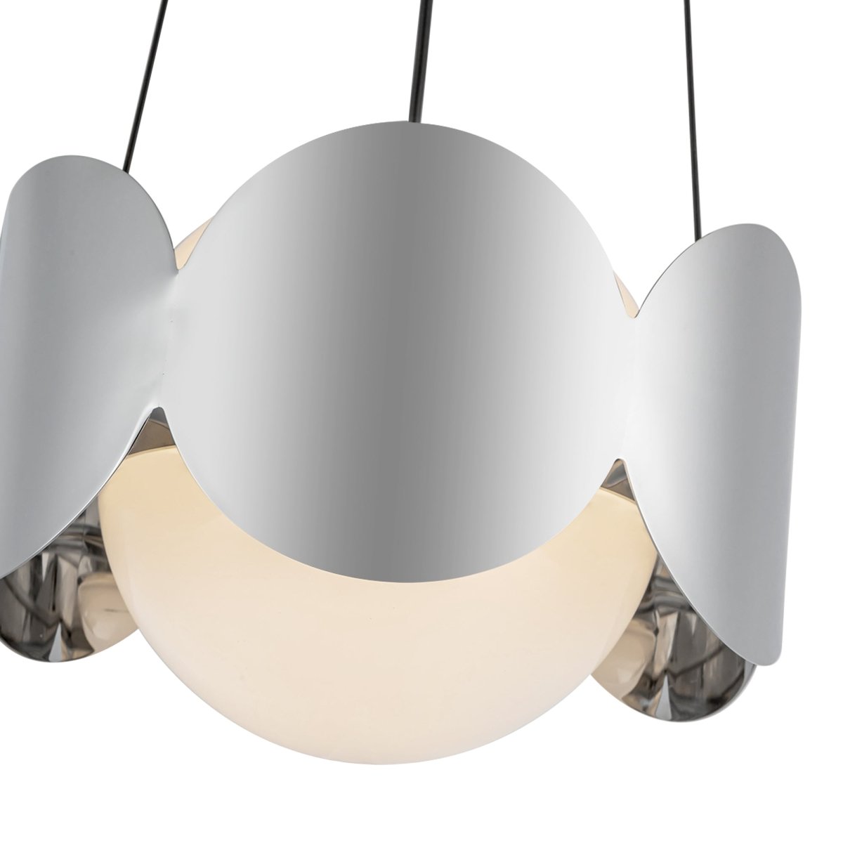 Chandelier Ciel - Chrome / Opale Verre by Kuzco Lighting | Luminaires & cie