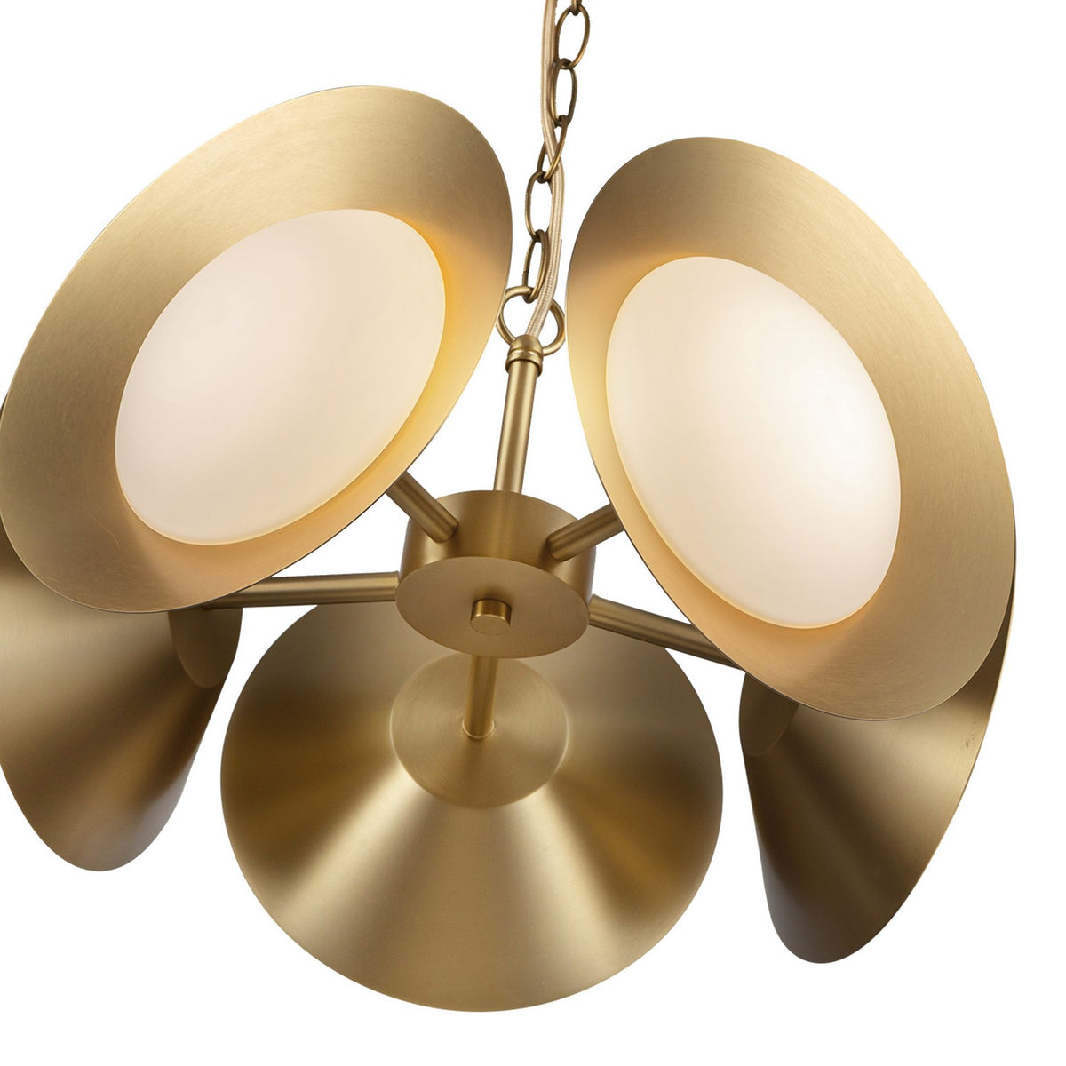 Suspension Cleo Or brossé/Verre opale – vue 4