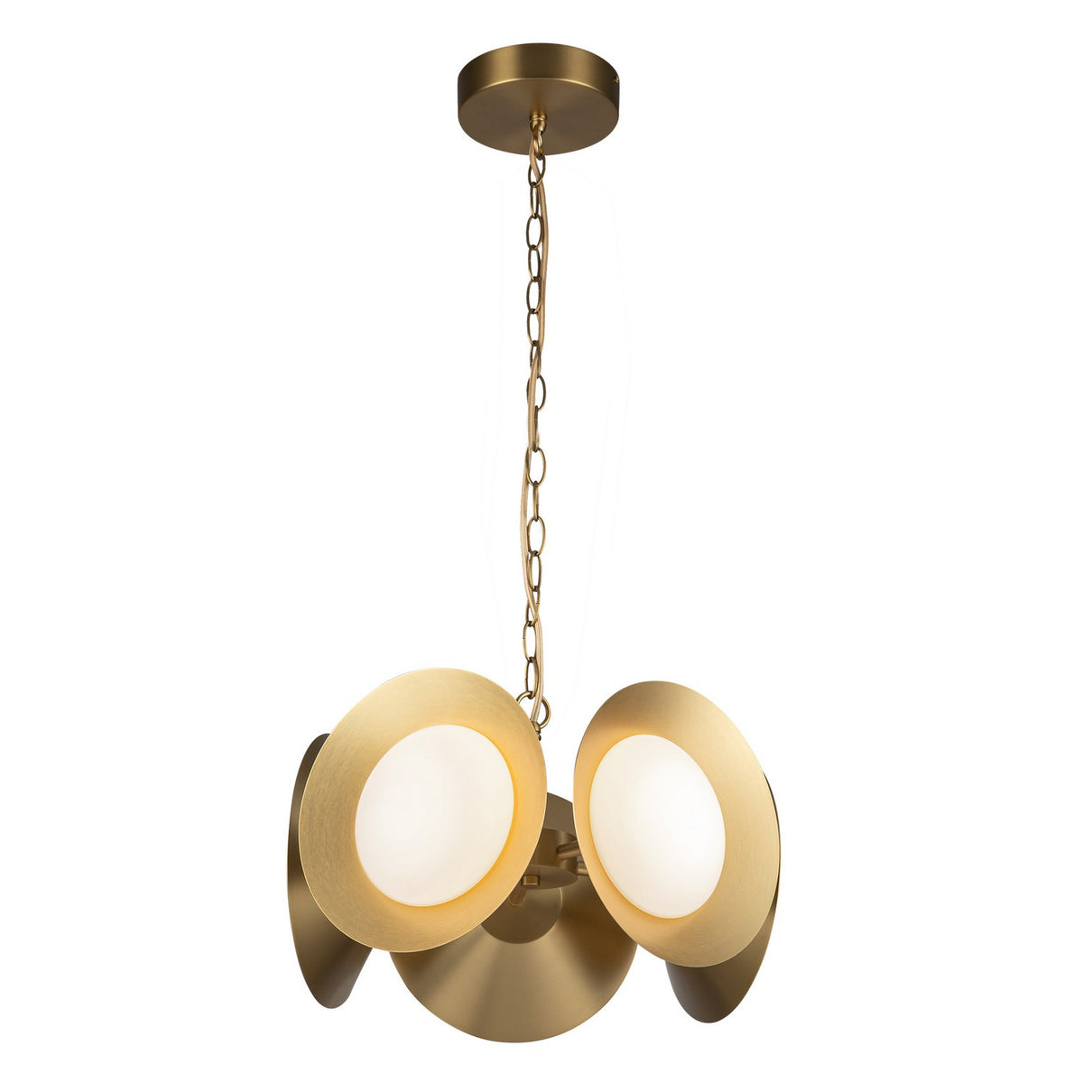 Suspension Cleo Or brossé/Verre opale – Kuzco Lighting