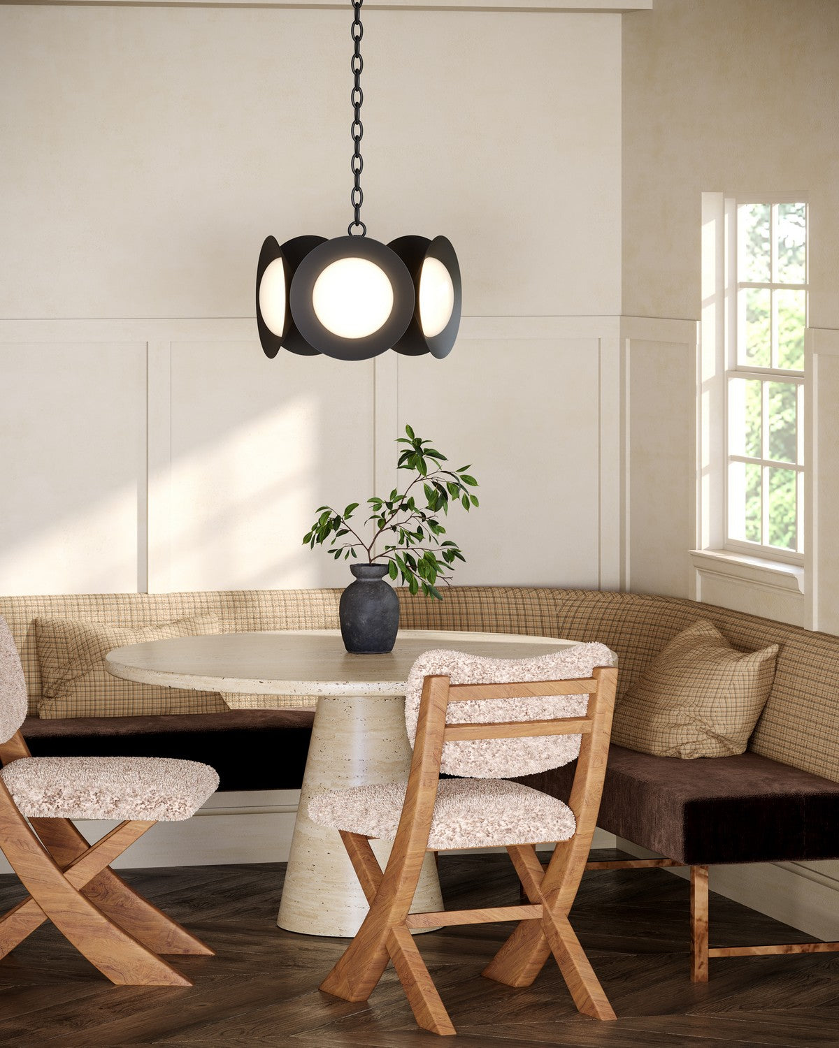 Suspension Cleo Noir / Verre opale – vue 6