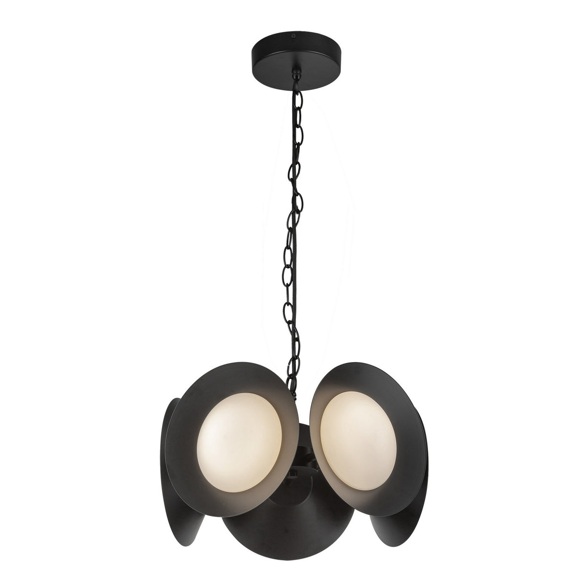 Suspension Cleo Noir / Verre opale – Kuzco Lighting