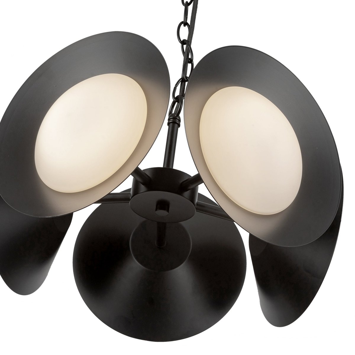 Chandelier Cleo - Verre noir / opale by Kuzco Lighting | Luminaires & cie