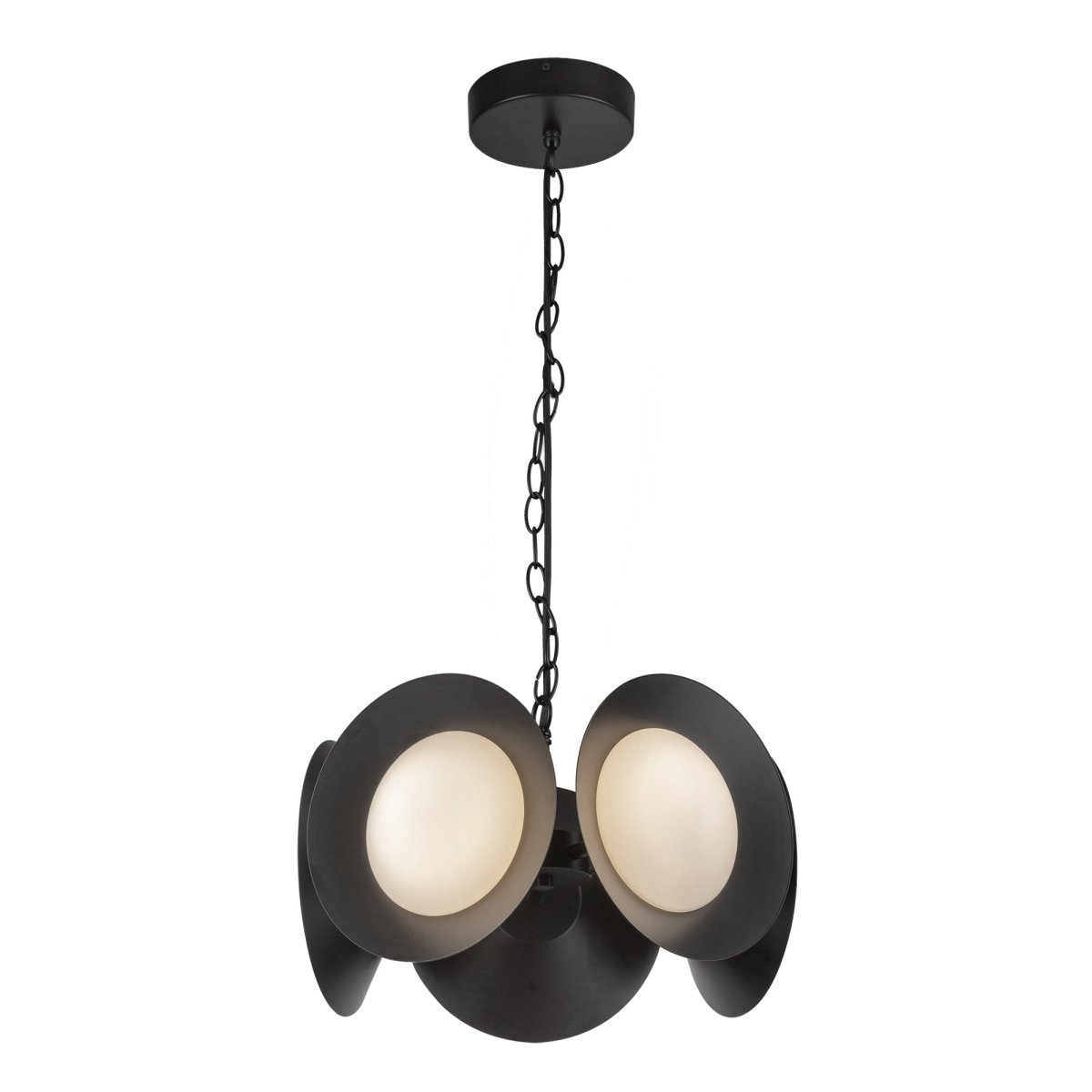 Chandelier Cleo - Verre noir / opale by Kuzco Lighting | Luminaires & cie