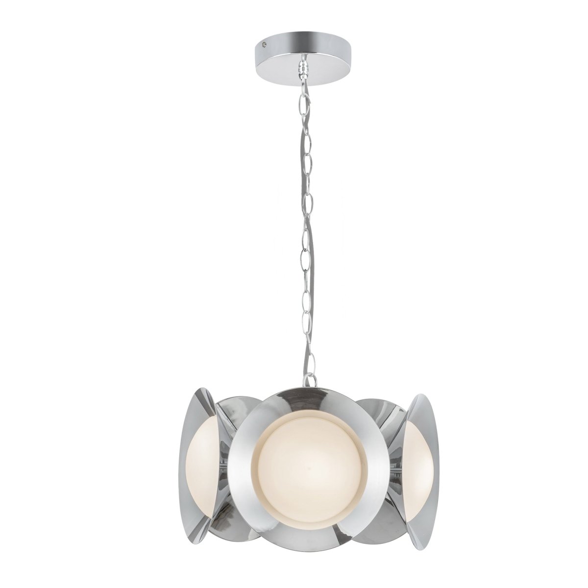 Chandelier Cleo - Chrome / Opale Verre by Kuzco Lighting | Luminaires & cie