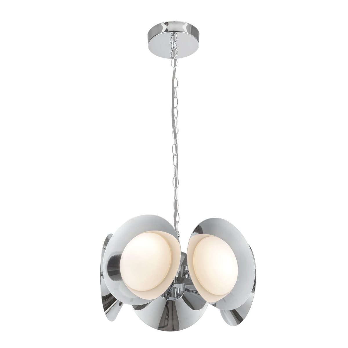 Chandelier Cleo - Chrome / Opale Verre by Kuzco Lighting | Luminaires & cie