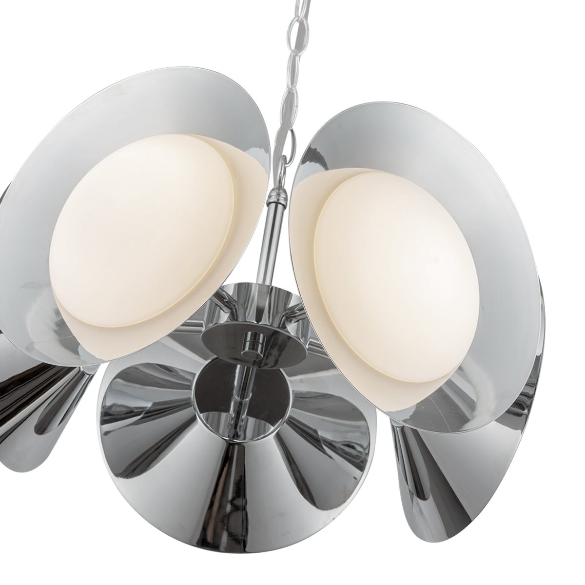 Chandelier Cleo - Chrome / Opale Verre by Kuzco Lighting | Luminaires & cie