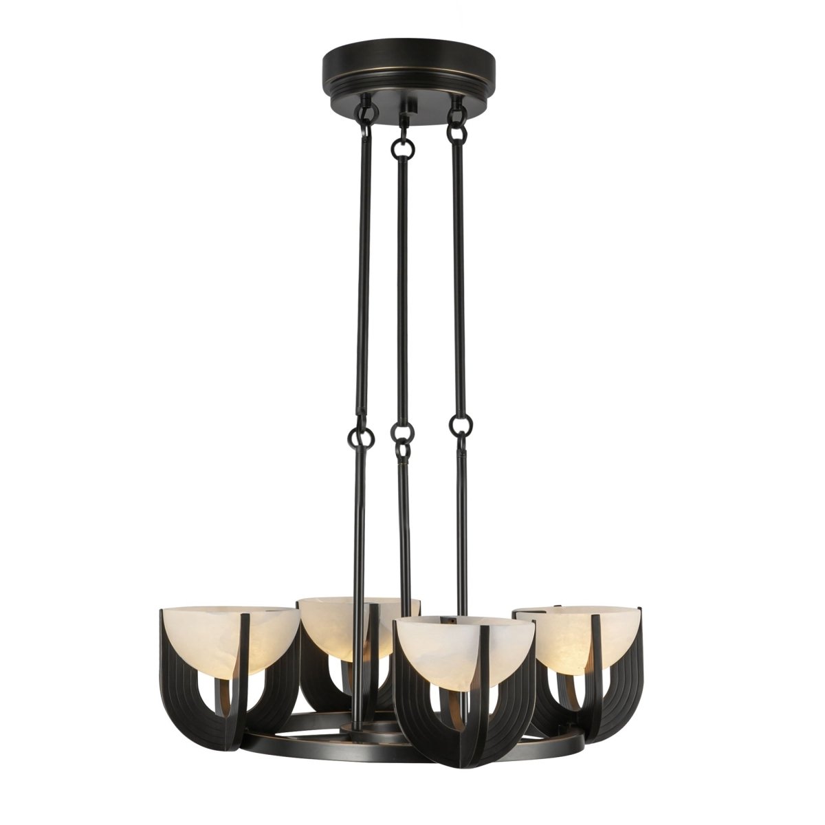 Chandelier Colette - Bronze / Albâtre urbain 22 7/8" by Alora Lighting | Luminaires & cie