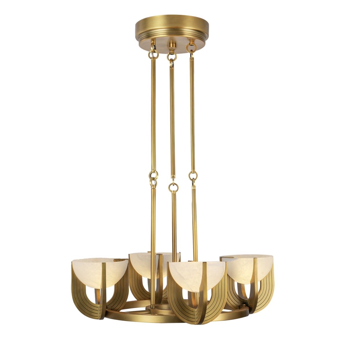 Chandelier Colette - Laiton / albâtre vintage 22 7/8" by Alora Lighting | Luminaires & cie