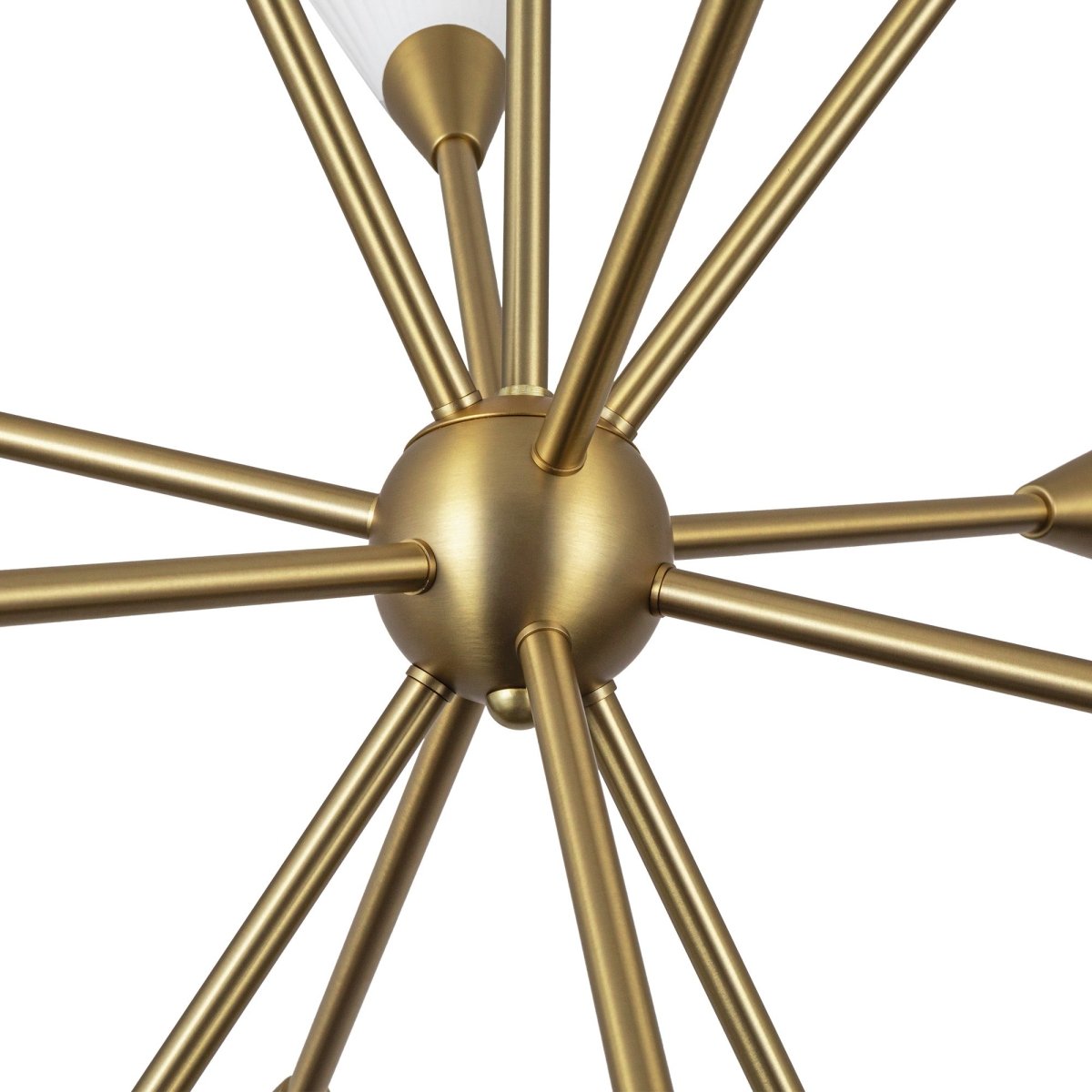 Chandelier Cosmo - Gold Gold / Verre d'opale côtelée en or brossé by Alora Lighting | Luminaires & cie