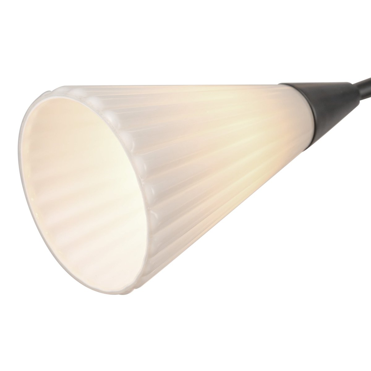 Chandelier Cosmo - Verre d'opale côtelée noir / brillant noir by Alora Lighting | Luminaires & cie