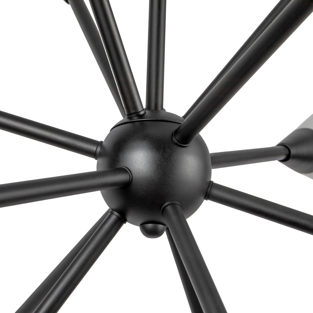 Chandelier Cosmo - Verre d'opale côtelée noir / brillant noir by Alora Lighting | Luminaires & cie