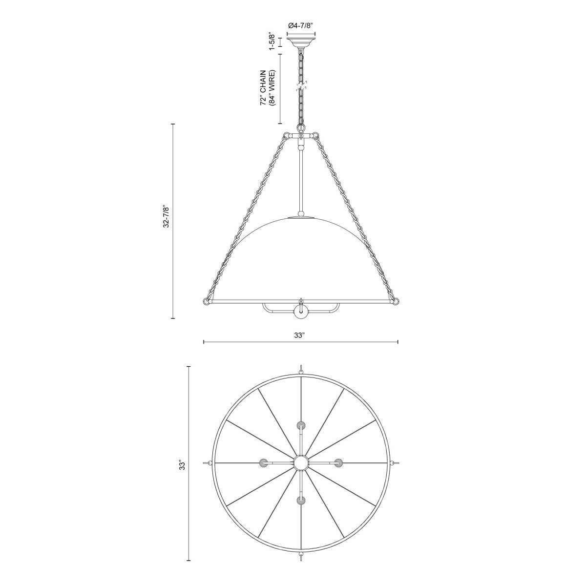 Chandelier Crosby - Or brossé by Alora Lighting | Luminaires & cie
