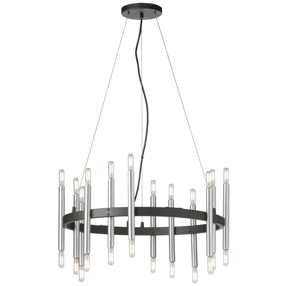 Lustre Derry Noir mat et Chrome poli – Dainolite