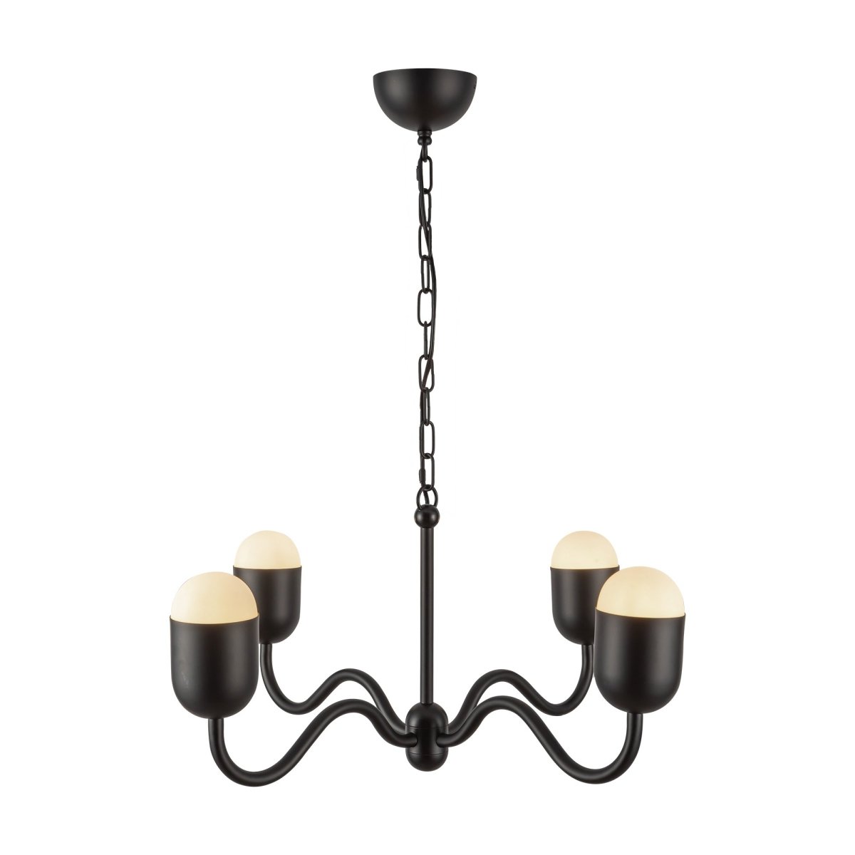 Chandelier Effie - Verre noir / opale mat 27" by Alora Lighting | Luminaires & cie