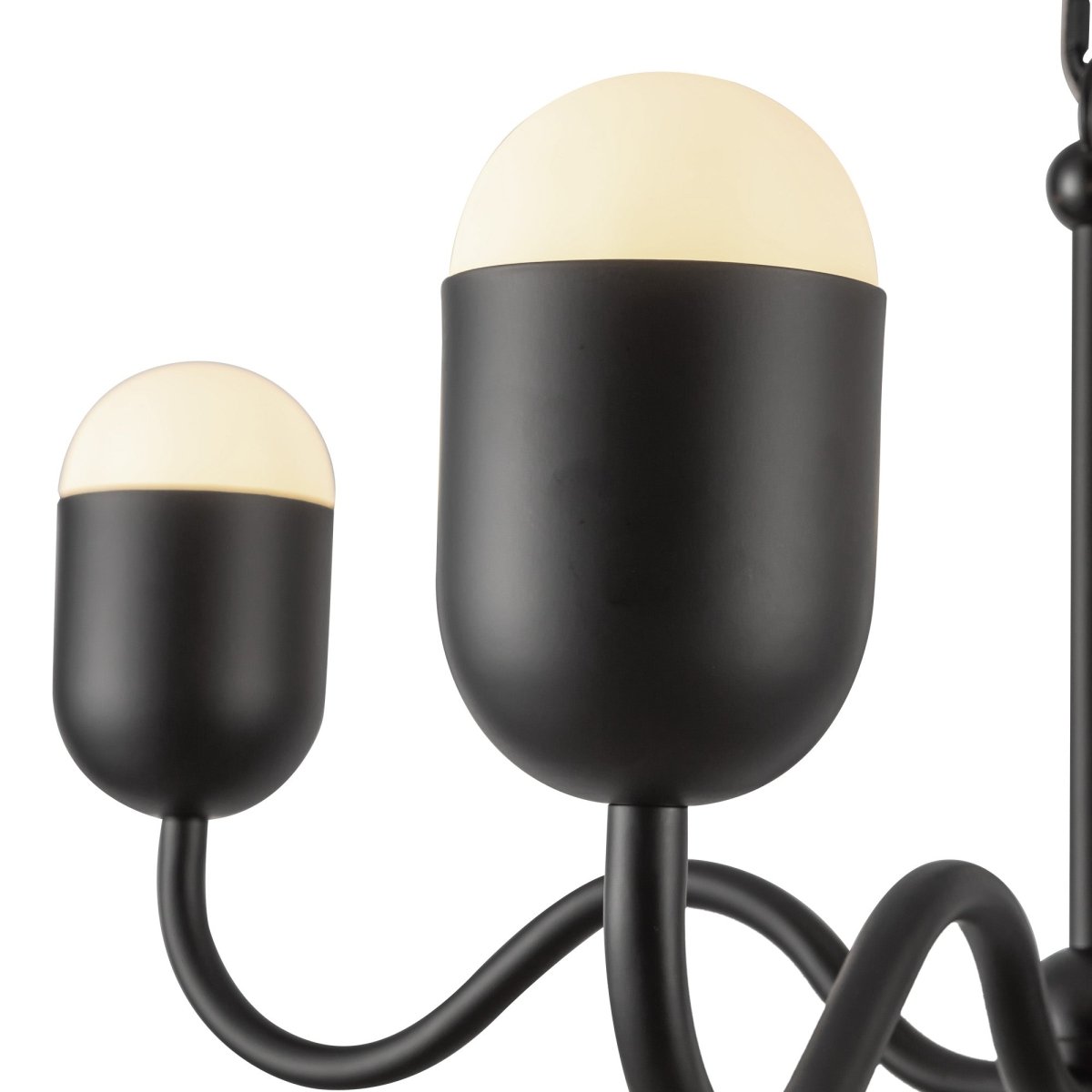 Chandelier Effie - Verre noir / opale mat 27" by Alora Lighting | Luminaires & cie