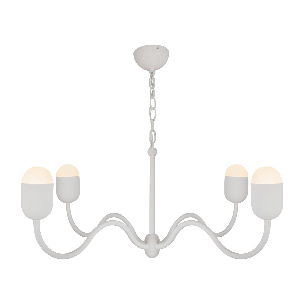 Chandelier Effie - Verre blanc / opale antique 39" by Alora Lighting | Luminaires & cie