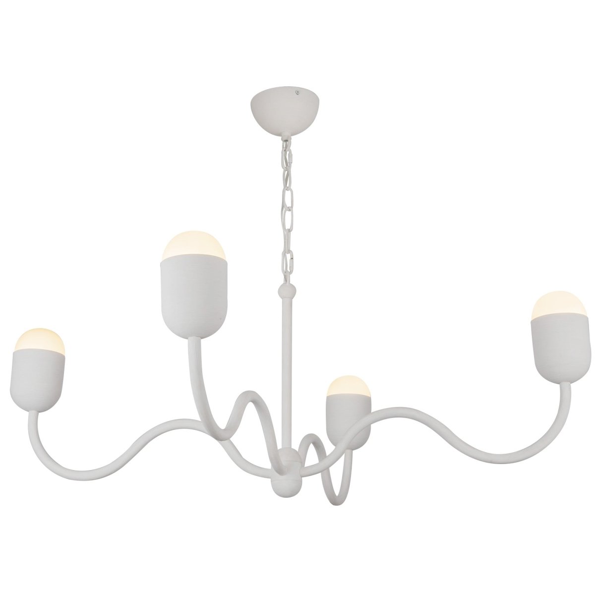 Chandelier Effie - Verre blanc / opale antique 39" by Alora Lighting | Luminaires & cie