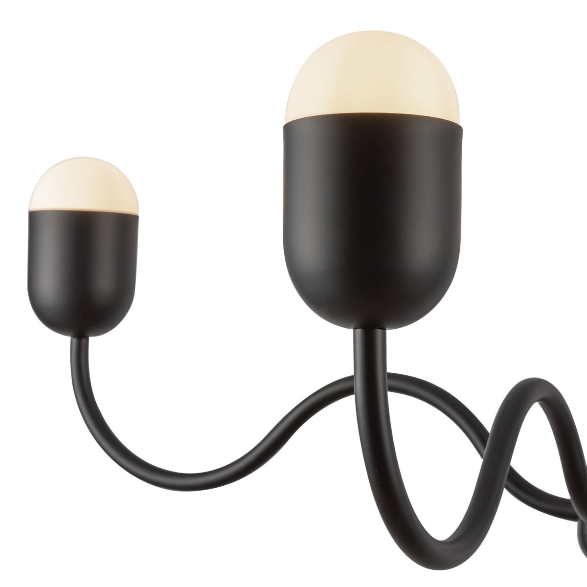 Chandelier Effie - Verre noir / opale mat 39" by Alora Lighting | Luminaires & cie