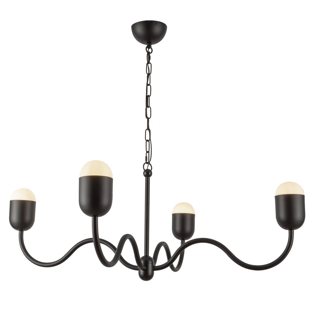 Chandelier Effie - Verre noir / opale mat 39" by Alora Lighting | Luminaires & cie