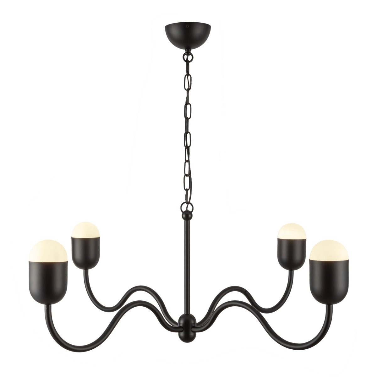 Chandelier Effie - Verre noir / opale mat 39" by Alora Lighting | Luminaires & cie