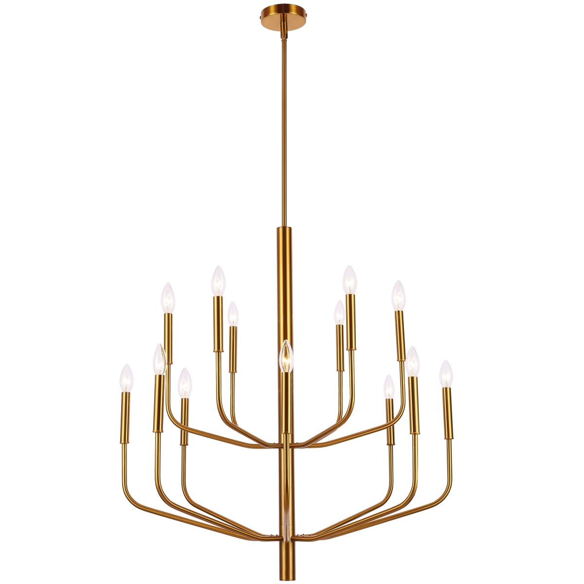 Chandelier Eleanor - Laiton vieilli 32" 2 étages by Dainolite | Luminaires & cie
