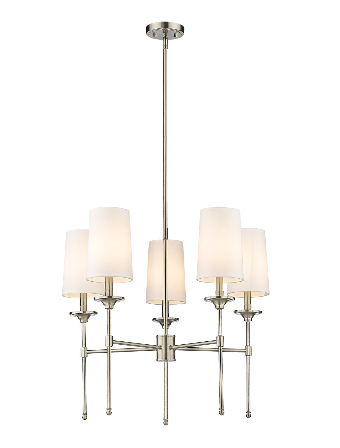Lustre Emily Nickel brossé, nombre ampoules 5 – Z-Lite