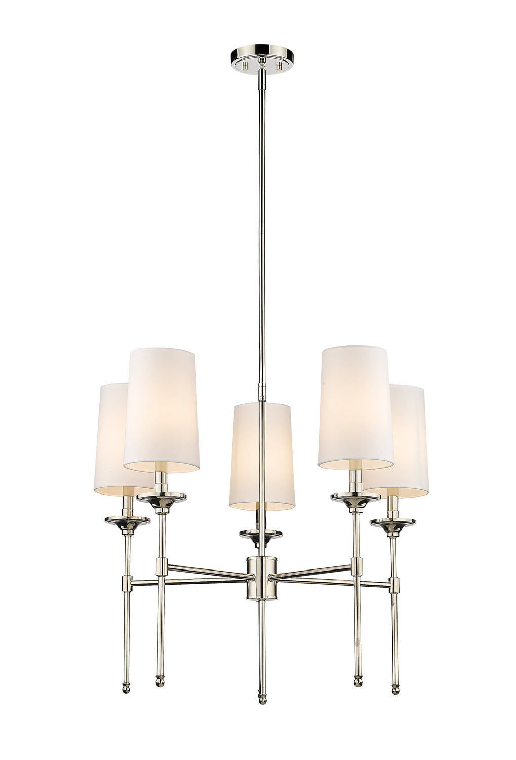 Lustre Emily Nickel poli, nombre ampoules 5 – Z-Lite