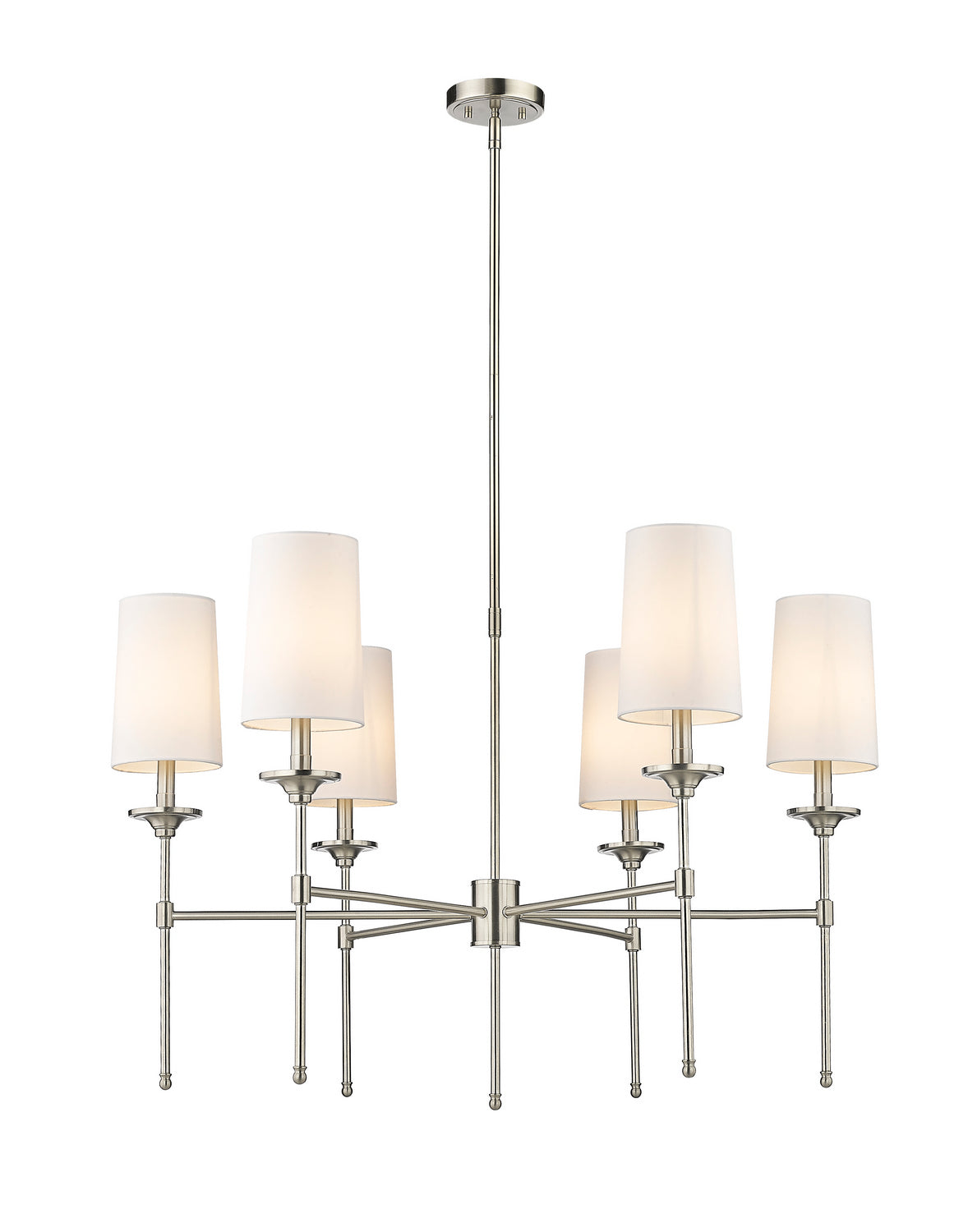 Lustre Emily Nickel brossé, nombre ampoules 6 – Z-Lite